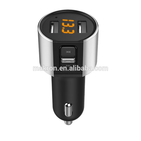 Bluetooth Car Kit Handsfree FM Transmitter Wireless A2DP Support USB Disk MP3 Player Dual USB 5V/3.4A Car Charger