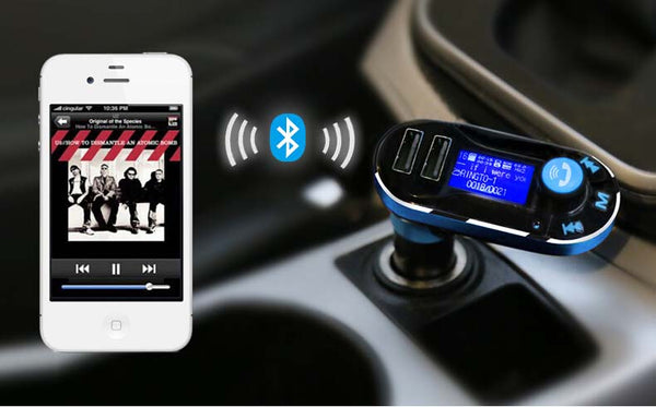 Wireless Handsfree Bluetooth FM Transmitter / Bluetooth Receiver With MP3 Player, Dual 2.1A USB Charger