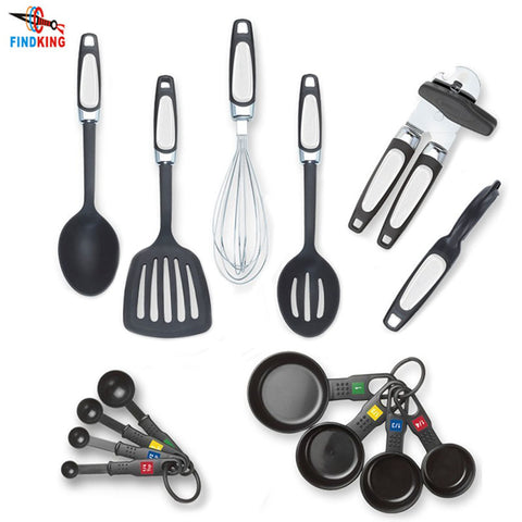 14 Piece Kitchen Tools Set included Slotted Turner Spoon Can Opener Peeler Whisk Measuring cups & Measuring Spoons