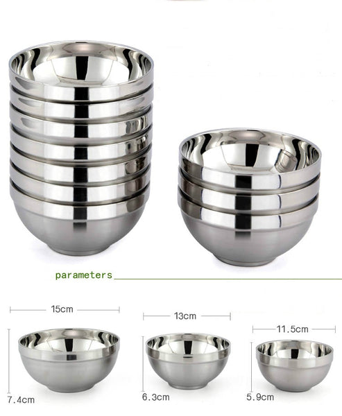 Stainless steel Japanese rice soup bowl