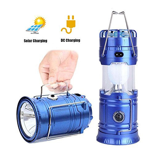 Solar Rechargeable LED Camping Lantern Light with Fan USB Output for Phone