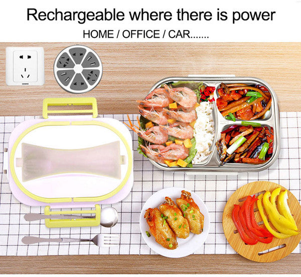 Electric Heat Lunch Box Car Home Office Use 12V and 110V 2 in 1 Portable