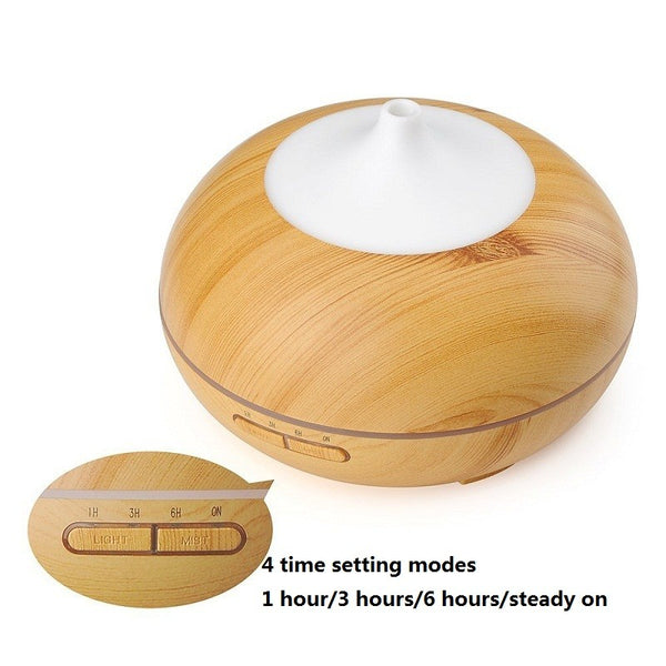 300ml Wood Grain Cool Mist Humidifier Ultrasonic Aroma Essential Oil Diffuser for Office Home Bedroom Living Room Study Yoga Spa