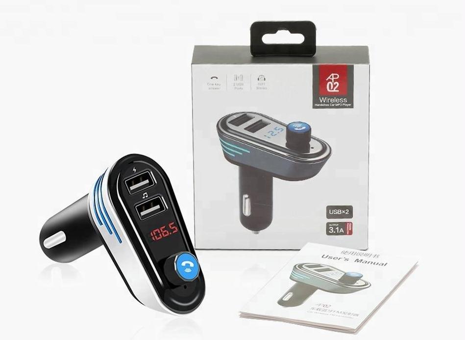 Dual USB car fm transmitter charger hands free wireless Bluetooth – TRENWO