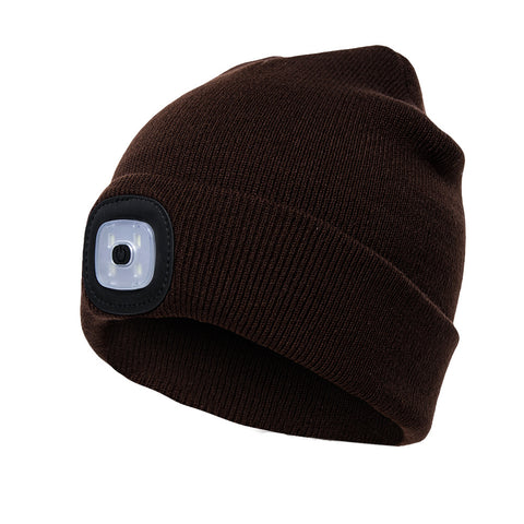 LED beanie hat warm with light