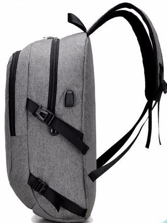 Grey Snow Canvas Casual Laptop computer Shoulder Bags Smart Backpack USB with Bamboo sunglasses gift