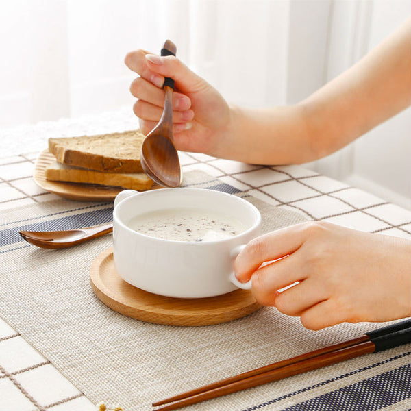 2pcs Wooden Spoons for Soups/Rice/Tea