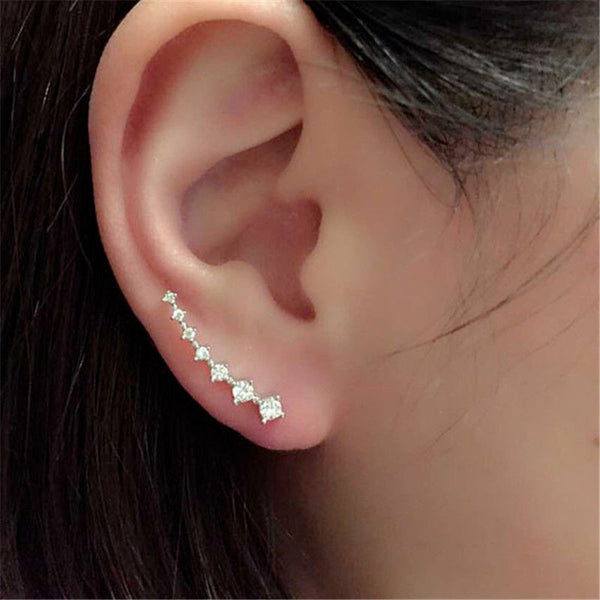 7 Star Alloy Diamond Earing Stud  + Hypoallergenic