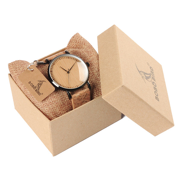 Wooden Dial Watches WITH Cork Strap